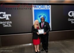 Bahamas Ambassador to the United States His Excellency Wendall K. Jones is photographed accepting the World Chamber of Commerce Business Global Hero Award.